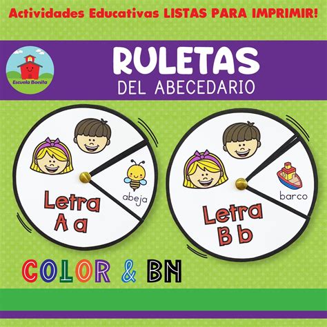 Ruletas Del Abecedario / Spanish Alphabet Spinners - Etsy