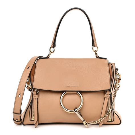 CHLOE Calfskin Small Faye Day Shoulder Bag Blush Nude FASHIONPHILE
