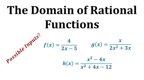 Ex The Domain Of Rational Functions Youtube