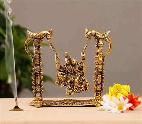 Buy Spiritual Of Love Metal Radha Krishna Jhula Idol For Gift Home