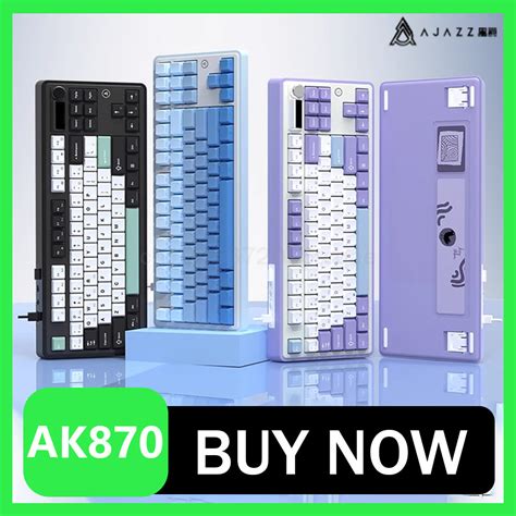 Jual Ajazz Ak Mechanical Keyboard Three Mode Custom Screen Multifunctional Knob Rgb Hot Swap