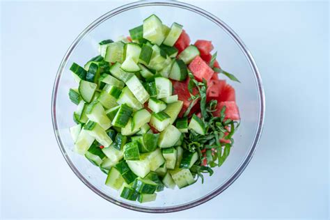 Watermelon Cucumber And Feta Salad So Fresh Vegan And Gluten