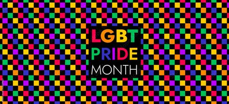 LGBTQ Gay Pride Flag Background LGBT Pride Design Rainbow Pixel Wave On Dark Background