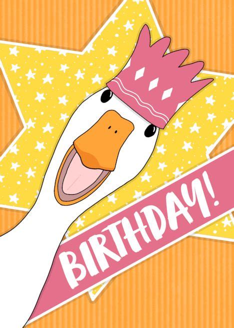 Birthday Happy Duck card | Funny birthday cards, Birthday banner