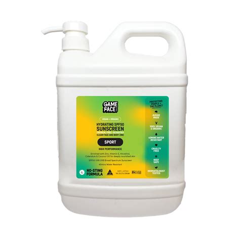 'Sport' SPF50 1Kg Sunscreen Face & Body Sunscreen – Game Face Pro
