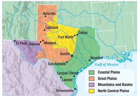 Geography Blog Map Four Regions Of Texas