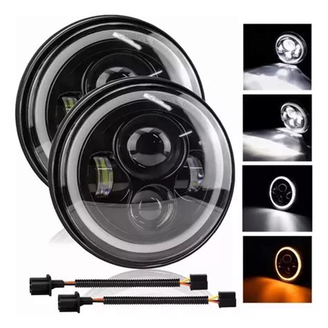 Par Faros H Led Ojo De Ngel Para Wrangler Jeep Vocho