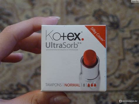 Тампоны Kotex Normal - «первый опыт использования тампонов» | отзывы