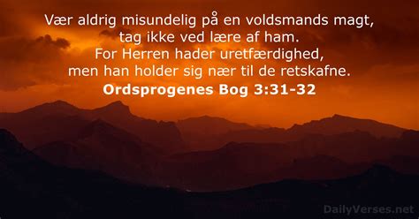 11 Juli 2023 Dagens Bibelvers Ordsprogenes Bog 3 31 32