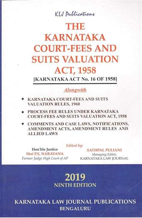 Buy Karnataka Court Fees And Suits Valuation Act 1958 With Rules Book