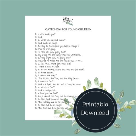 Catechism for Young Children | Printable Kids Catechism | an