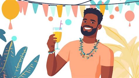 Happy Gay Man Holding D Side View Portrait Premium AI Generated Vector