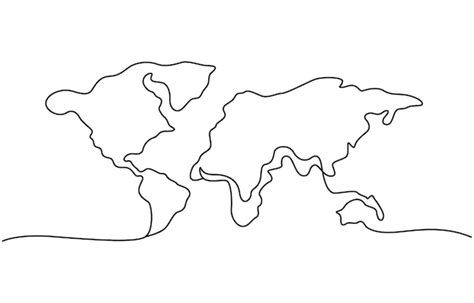 Desenho De Linha Contínua De Globos Terra Mapa Do Mundo Do Globo Ícone