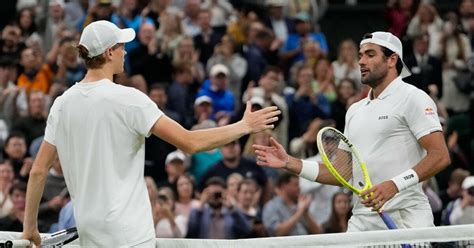 Wimbledon Sinner Compliments Berrettini Nice To See Him Back At This