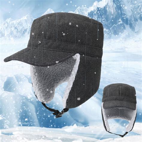 Модная теплая Повседневная утолщенная шапка-ушанка с регулируемой ...
