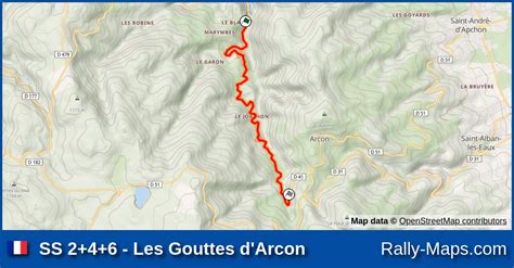 Ss Les Gouttes D Arcon Stage Map Rallye R Gional De La C Te