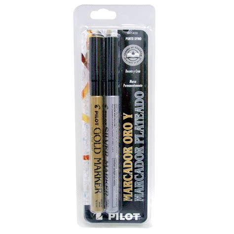 Marcadores Pilot Gold And Silver Punta Extra Fina Pilot Pen Escolar