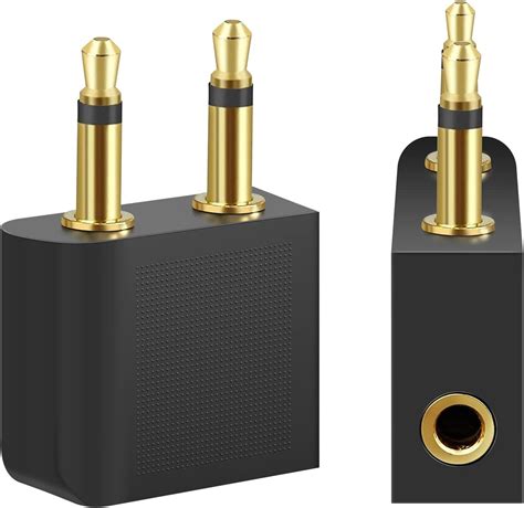 T Tersely [2 PACK] Gold Plated Flight Airplane Headphone Audio Adapter ...