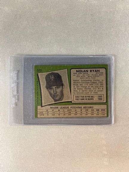 1971 Topps Nolan Ryan 513 Matthew Bullock Auctioneers