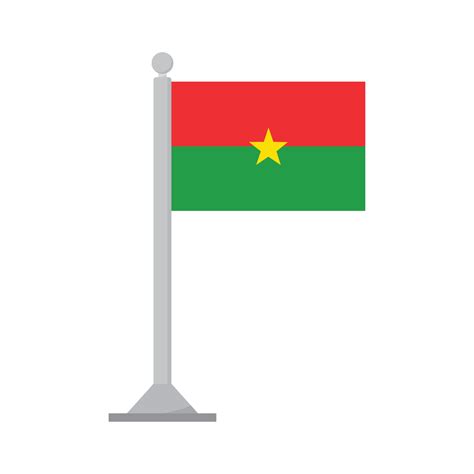 Flag of Burkina Faso on flagpole isolated 34431141 PNG