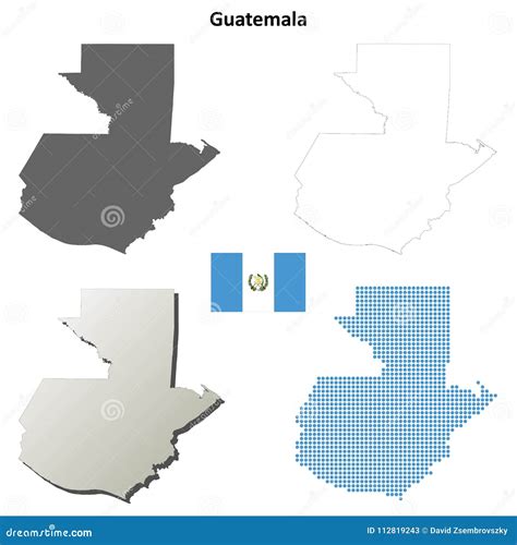 Guatemala Outline Map Set Stock Vector Illustration Of Guatemala