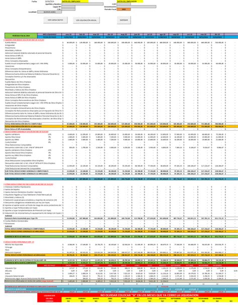 Planilla Excel Cálculo Retención Ganancias Cuarta Categoría Versión 4