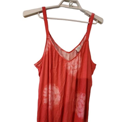 Vintage Knox Rose Nwt Maxi Dress Womens Xxl Island Red Tie Dye Rayon