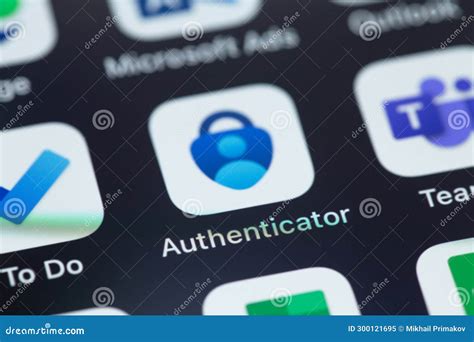 Microsoft Authenticator Mobile App On A Smartphone Iphone Screen