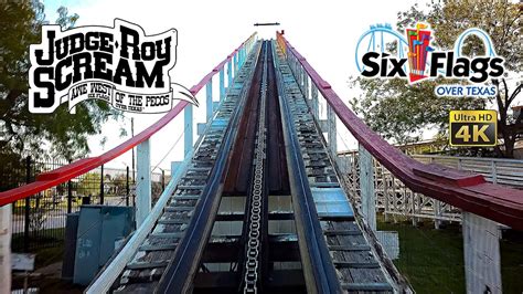 Judge Roy Scream Roller Coaster On Ride Front Seat K Pov Six