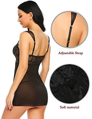 Avidlove Women Sexy Lingerie Chemises Lace Mesh Mini Babydoll Nightwear Dark Red At Amazon Women