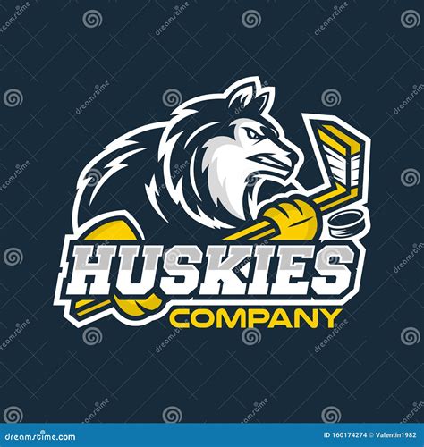 Modern Husky Mascot Logo Hockey Team. Vector Illustration Stock Vector ...