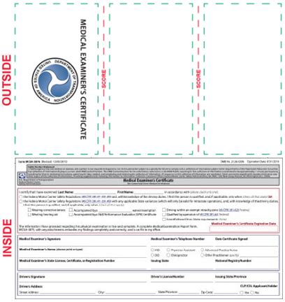 Medical Examiners Self Laminating Certificate Medical Examination