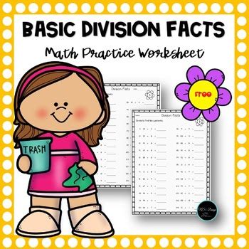 Basic Division Facts Fluency Math Practice Worksheet Up To By Ns