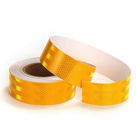 Yellow Reflective Tape Self Adhesive Warning Tape With Reflecting Sheets 2 X 50 Outdoor