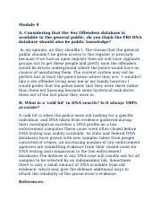 Module Docx Module A Considering That The Sex Offenders Database Is Available To The