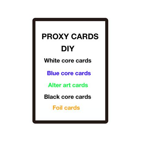 Diy Mtg Proxy Cards Black Core White Coreblue Corefoil Mtg Cards