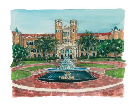 Fsu Westcott Fountain Print Version 2 Artxnikki