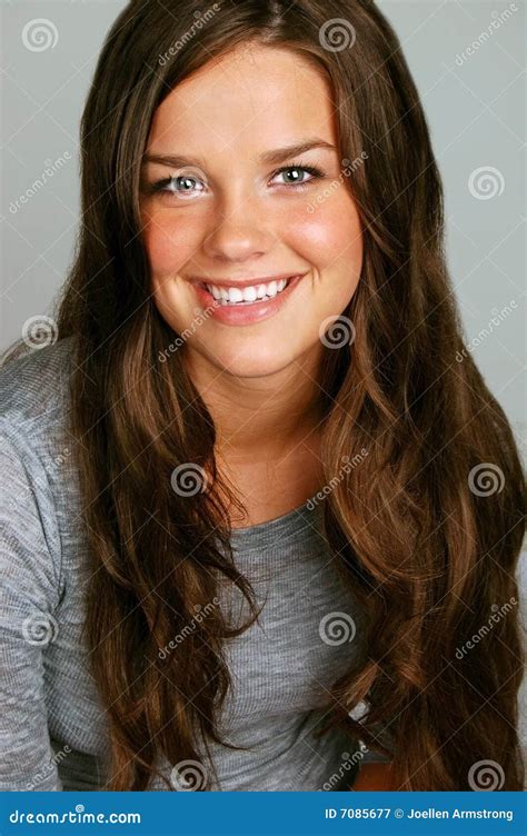Cute Brunette Teen Stock Image Image Of Skin Cute Studio 7085677