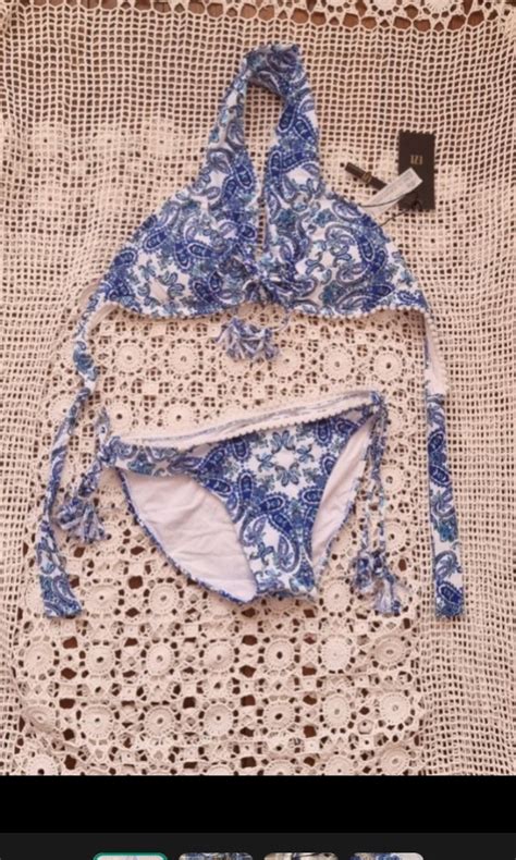 Paisley Two Pc Bikini Set Women S Fashion Swimwear Bikinis Swimsuits On Carousell
