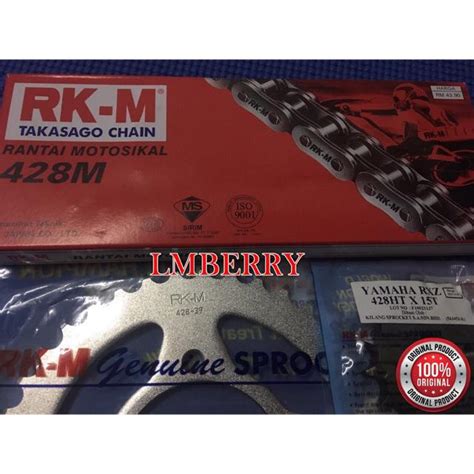 Original Rkm Sprocket Rkm 428 Yamaha LC135 Rxz 125Z Spoket Chain Set Rk