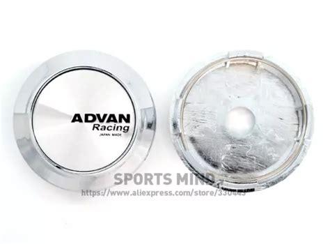 4X64MM ADVAN RACING Chrome Decals Badges Wheel Center Caps Hubcaps Rim