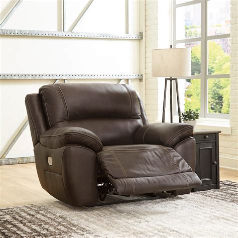 Signature Design By Ashley Dunleith U7160482 Leather Match Power Recliner With Power Headrest