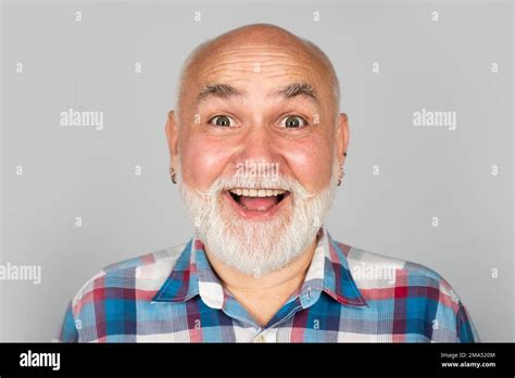 Grandfather Pensioner Retiree Concept Happy Old Mature Man Smiling