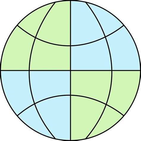 Flat Style Globe Icon In Green And Blue Color. 24328661 Vector Art at