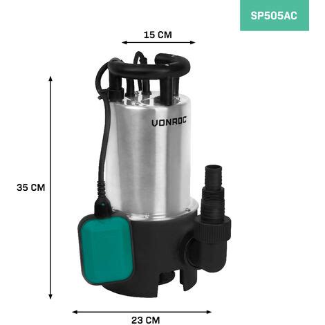 Vonroc Pompa Sommersa W L H Per Acque Sporche E Pulite In