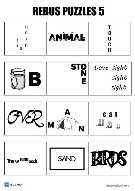 192 Free Printable Rebus Puzzles Artofit