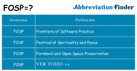 ¿Qué significa FOSP?