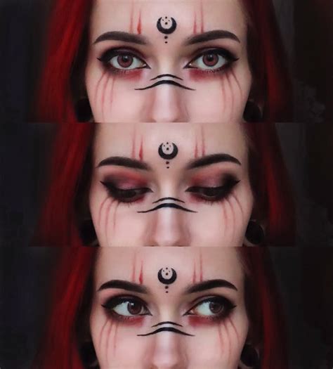 Этнический макияж в красных и черных тонах | Halloween makeup witch ...