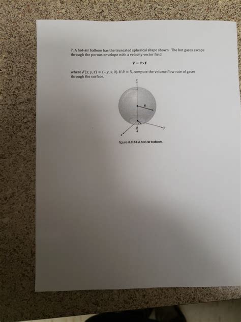 Solved A Hot Air Balloon Has The Truncated Spherical Chegg