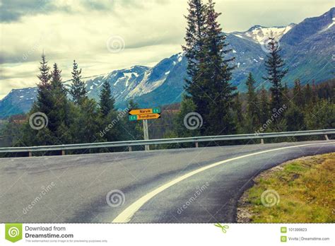 Turn on the mountain road stock image. Image of norway - 101399823